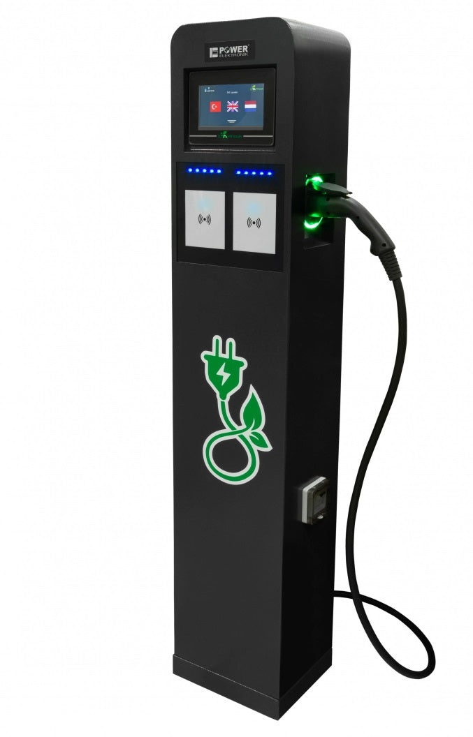 POWER ELEKTRONİK 2*11 22 KW AC ÇİFT ÇIKIŞLI KABLOLU TİCARİ ARAÇ ŞARJ İSTASYONU