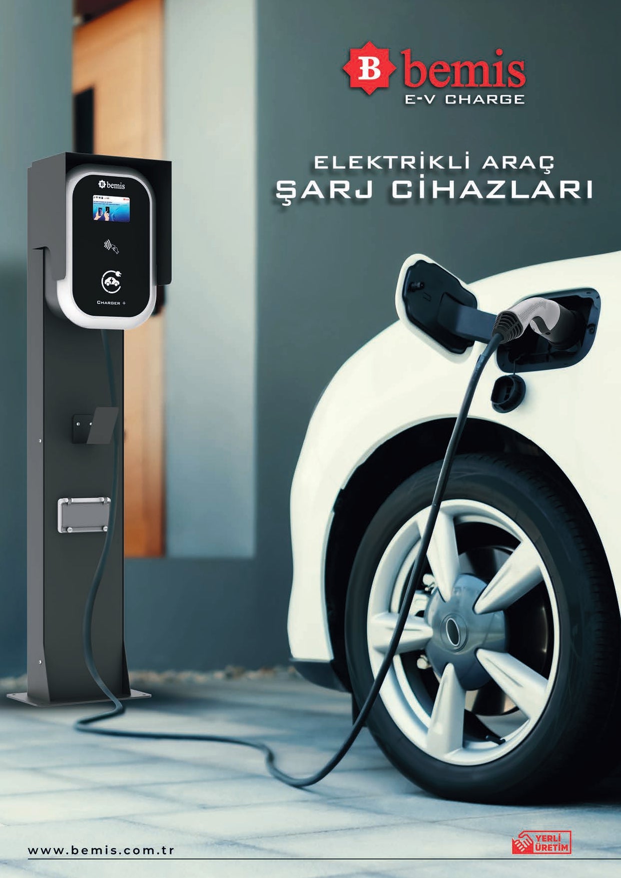 BEMİS MODEL 2 (BEV-1332-2352) 7.4 KW AC TİP-2 KABLOLU ARAÇ ŞARJ İSTASYONU