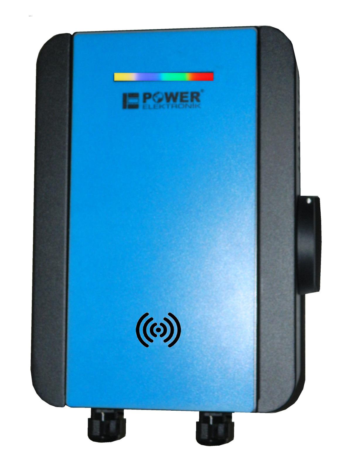 POWER ELEKTRONİK MAVİ 7.4 KW AC SOKETLİ EV TİPİ ARAÇ ŞARJ İSTASYONU