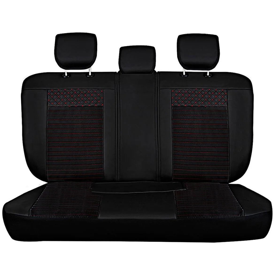 STİL TOGG T10X 2023 LÜX DERİ KOLTUK KILIFI 5’Lİ SET TAM TAKIM URBAN SİYAH-KIRMIZI