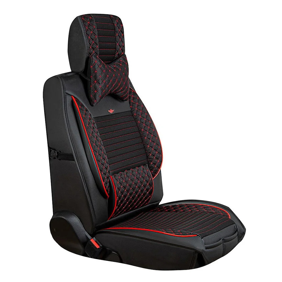 STİL TOGG T10X 2023 LÜX DERİ KOLTUK KILIFI 5’Lİ SET TAM TAKIM URBAN SİYAH-KIRMIZI