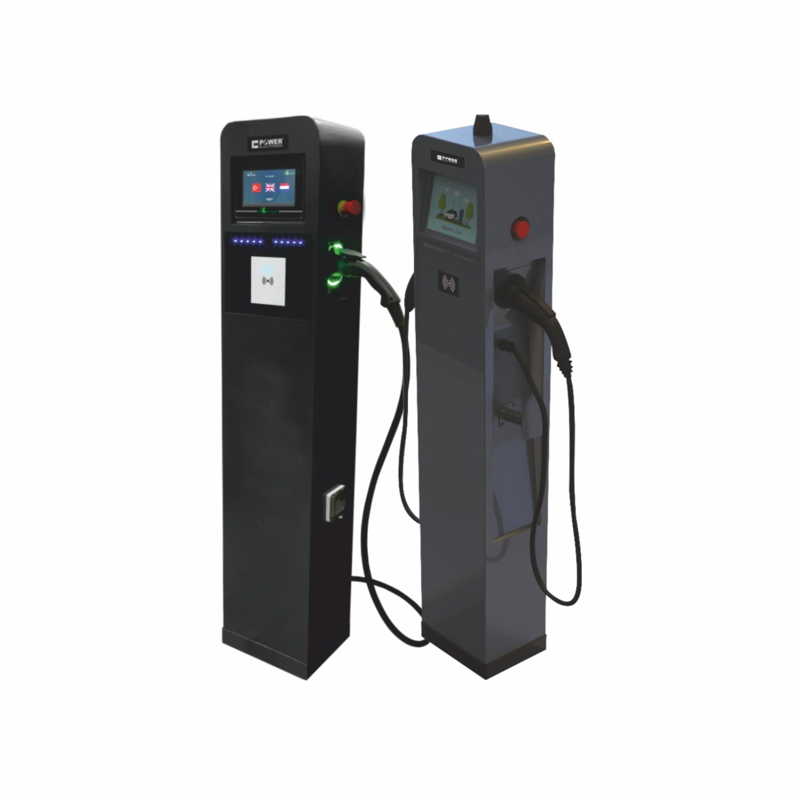 POWER ELEKTRONİK 2*11 22 KW AC ÇİFT ÇIKIŞLI KABLOLU TİCARİ ARAÇ ŞARJ İSTASYONU
